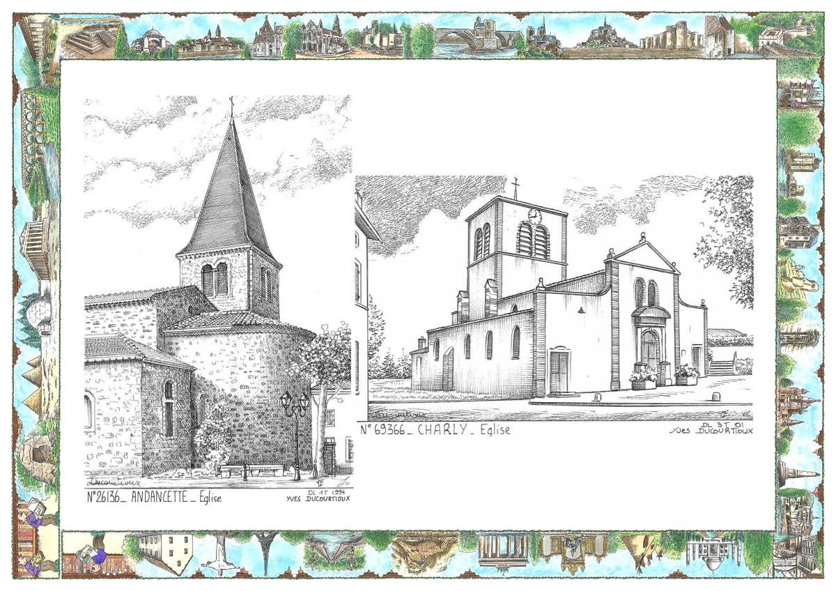 MONOCARTE N 26136-69366 - ANDANCETTE - �glise / CHARLY - �glise