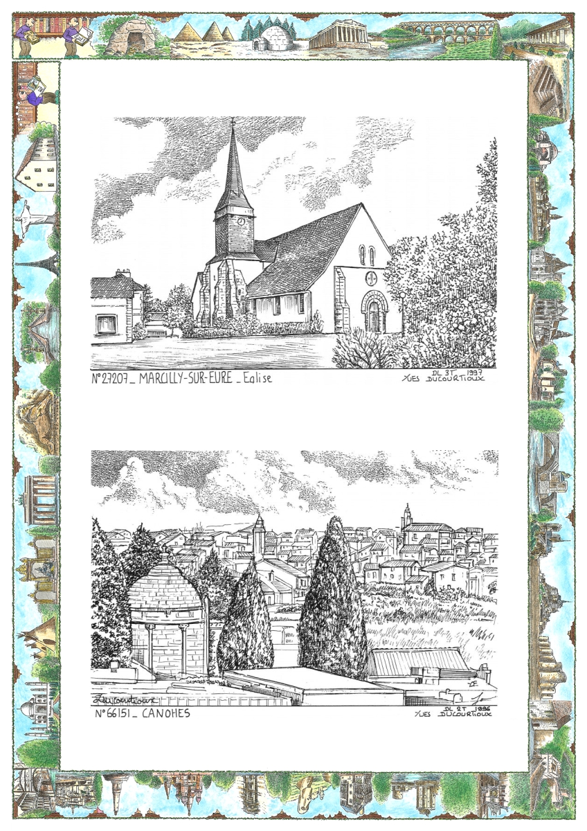 MONOCARTE N 27207-66151 - MARCILLY SUR EURE - �glise / CANOHES - vue