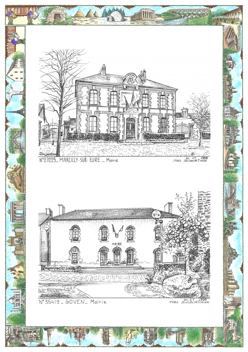 MONOCARTE N 27229-35419 - MARCILLY SUR EURE - mairie / GOVEN - mairie