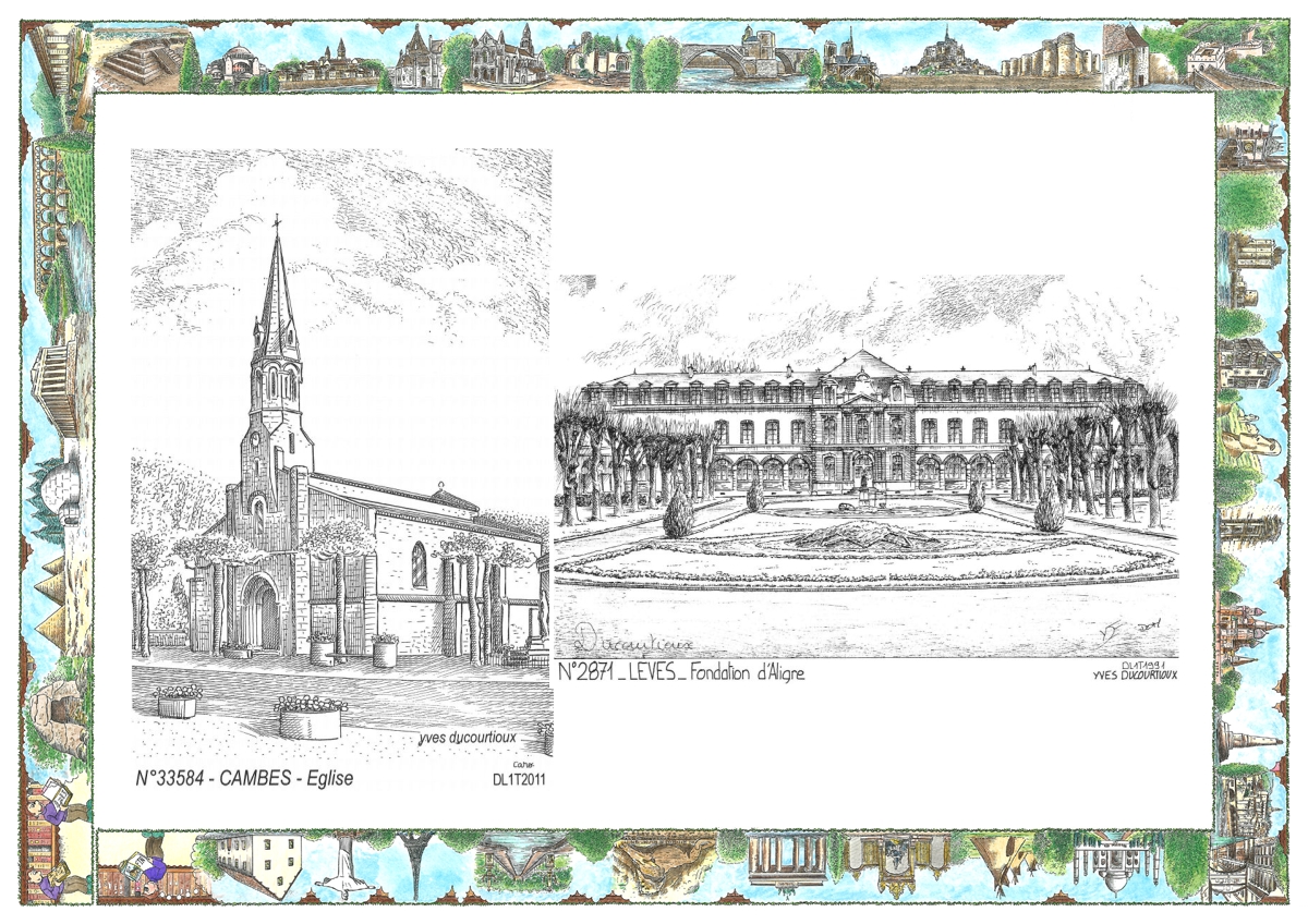 MONOCARTE N 28071-33584 - LEVES - fondation d aligre / CAMBES - �glise