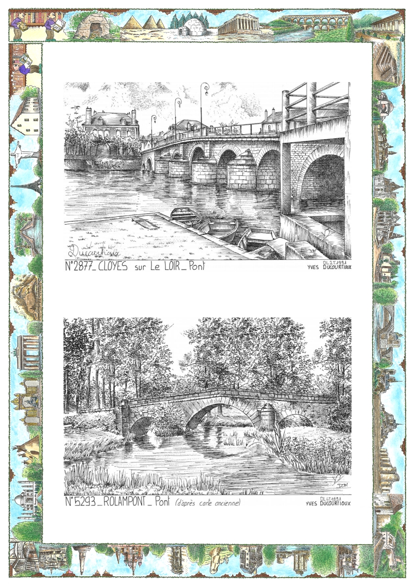 MONOCARTE N 28077-52093 - CLOYES SUR LE LOIR - pont / ROLAMPONT - pont (d apr�s ca)
