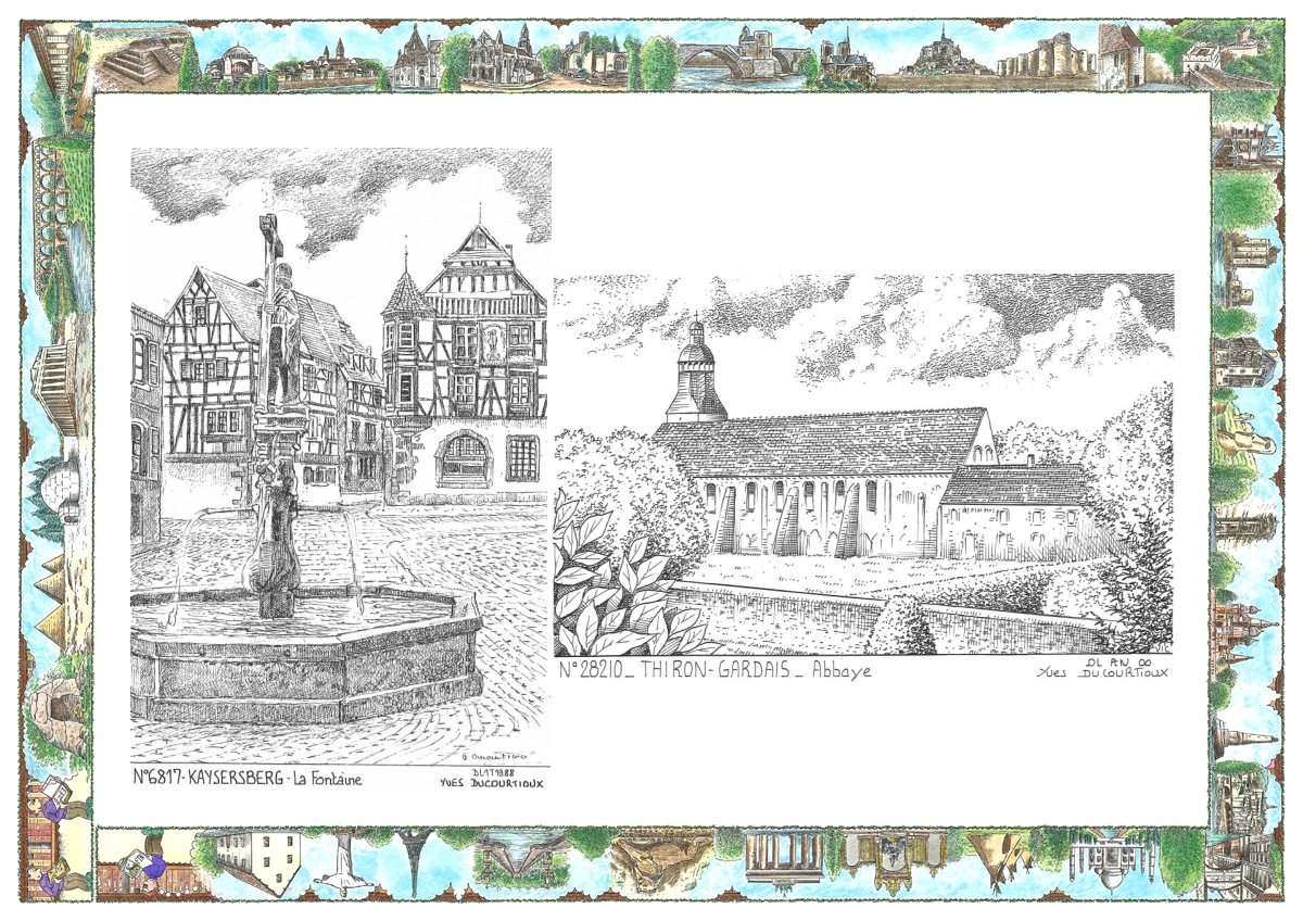 MONOCARTE N 28210-68017 - THIRON GARDAIS - abbaye / KAYSERSBERG - la fontaine