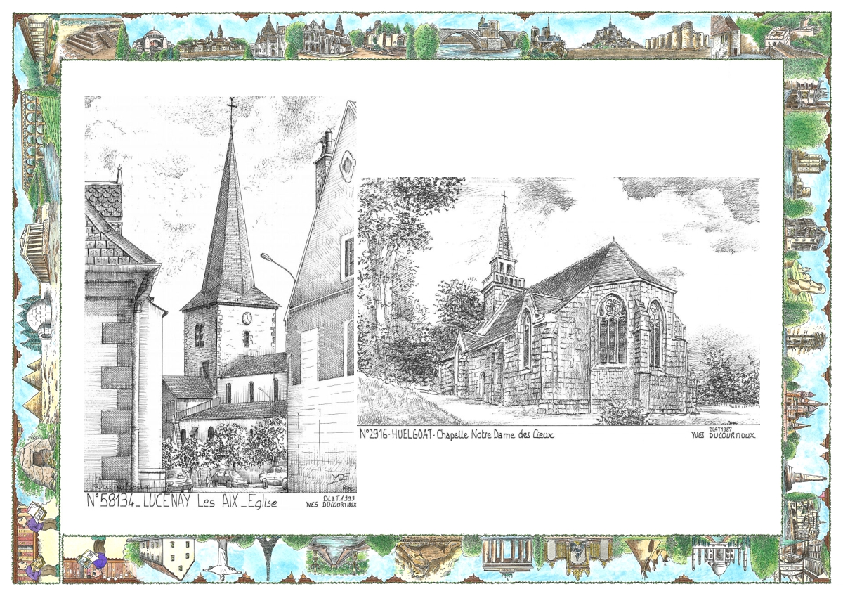 MONOCARTE N 29016-58134 - HUELGOAT - chapelle notre dame des cieux / LUCENAY LES AIX - �glise