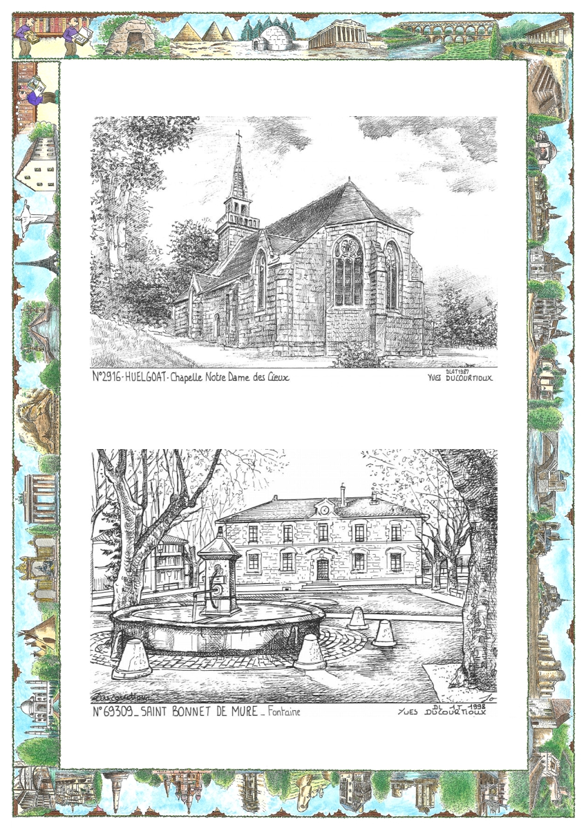MONOCARTE N 29016-69309 - HUELGOAT - chapelle notre dame des cieux / ST BONNET DE MURE - fontaine