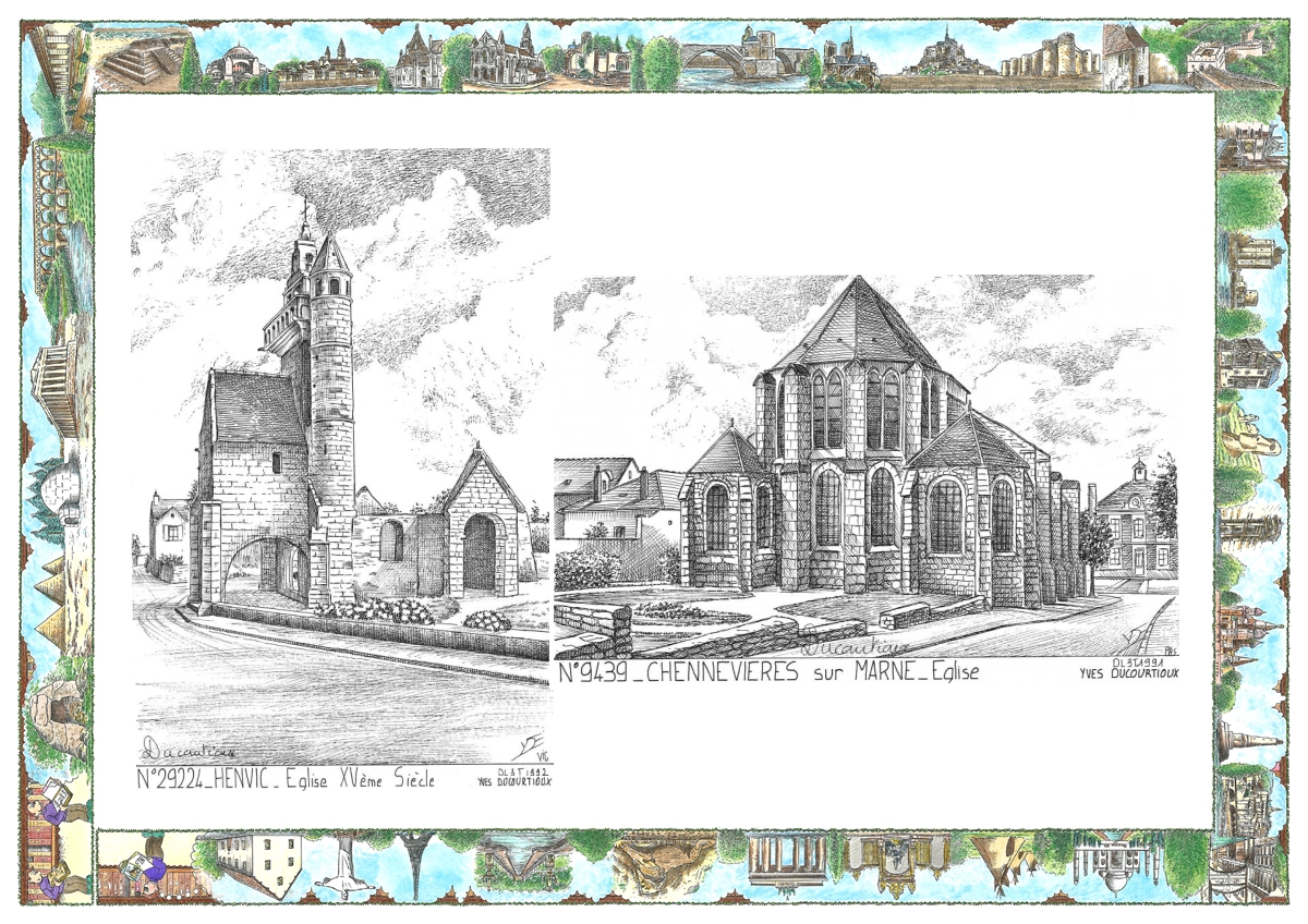 MONOCARTE N 29224-94039 - HENVIC - �glise XV�me si�cle / CHENNEVIERES SUR MARNE - �glise