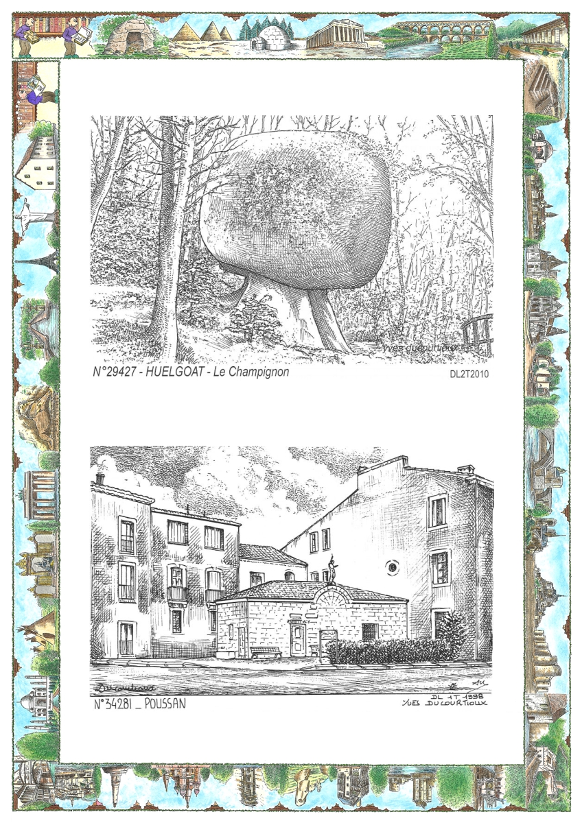 MONOCARTE N 29427-34281 - HUELGOAT - le champignon / POUSSAN - vue