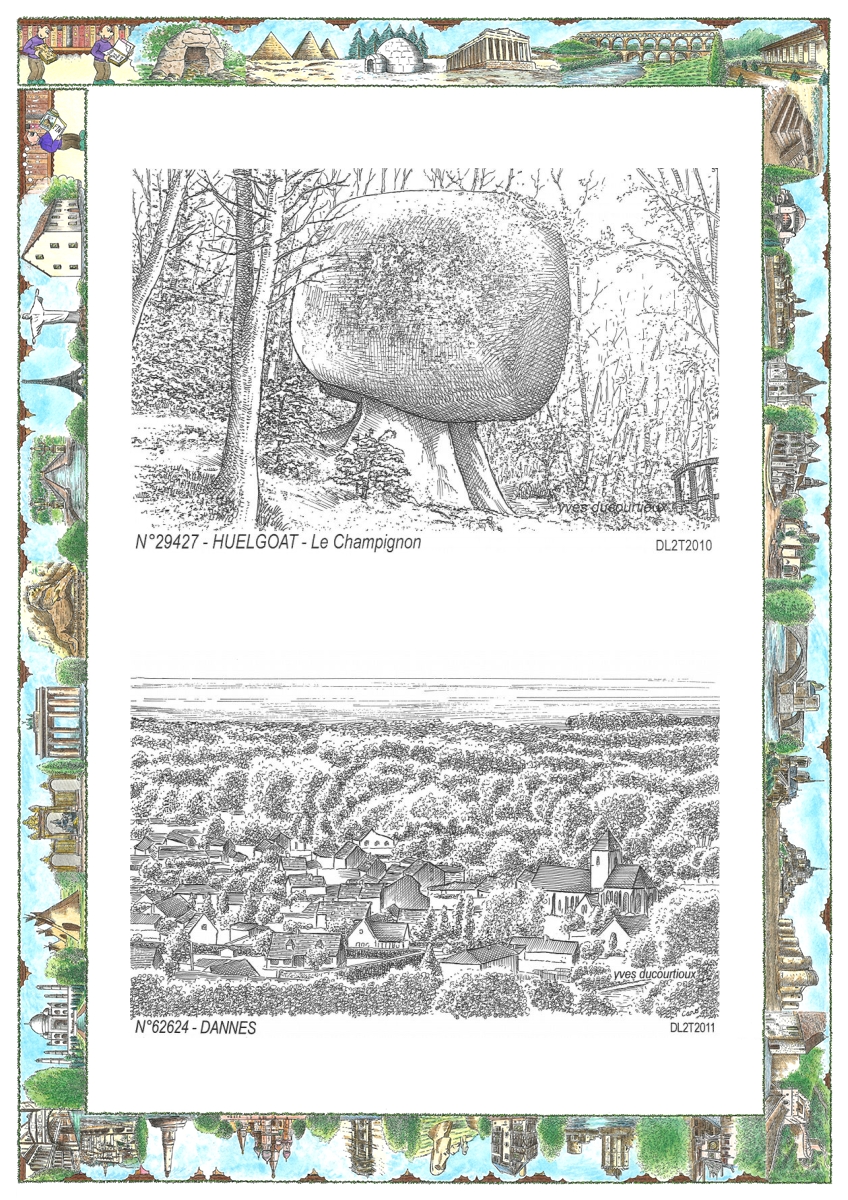 MONOCARTE N 29427-62624 - HUELGOAT - le champignon / DANNES - vue
