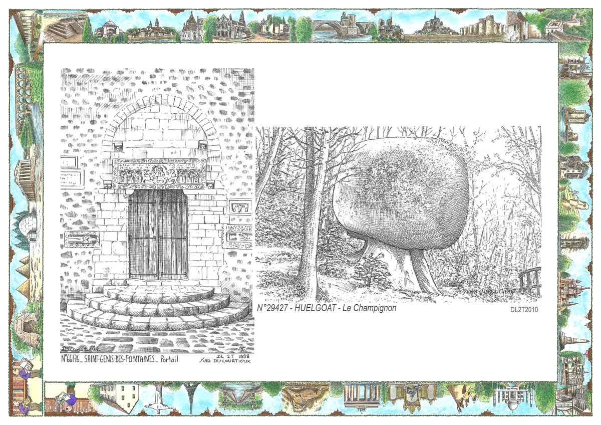 MONOCARTE N 29427-66176 - HUELGOAT - le champignon / ST GENIS DES FONTAINES - portail