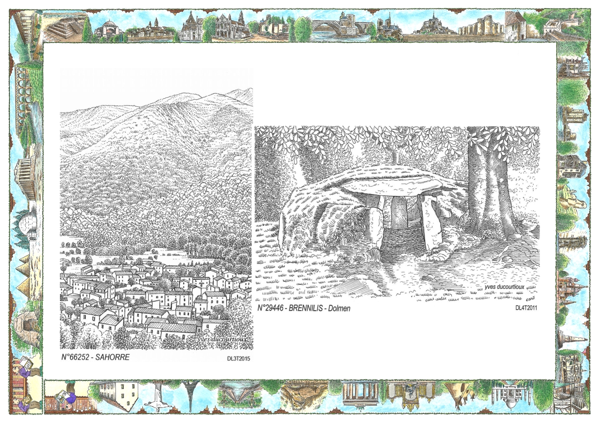 MONOCARTE N 29446-66252 - BRENNILIS - dolmen / SAHORRE - vue