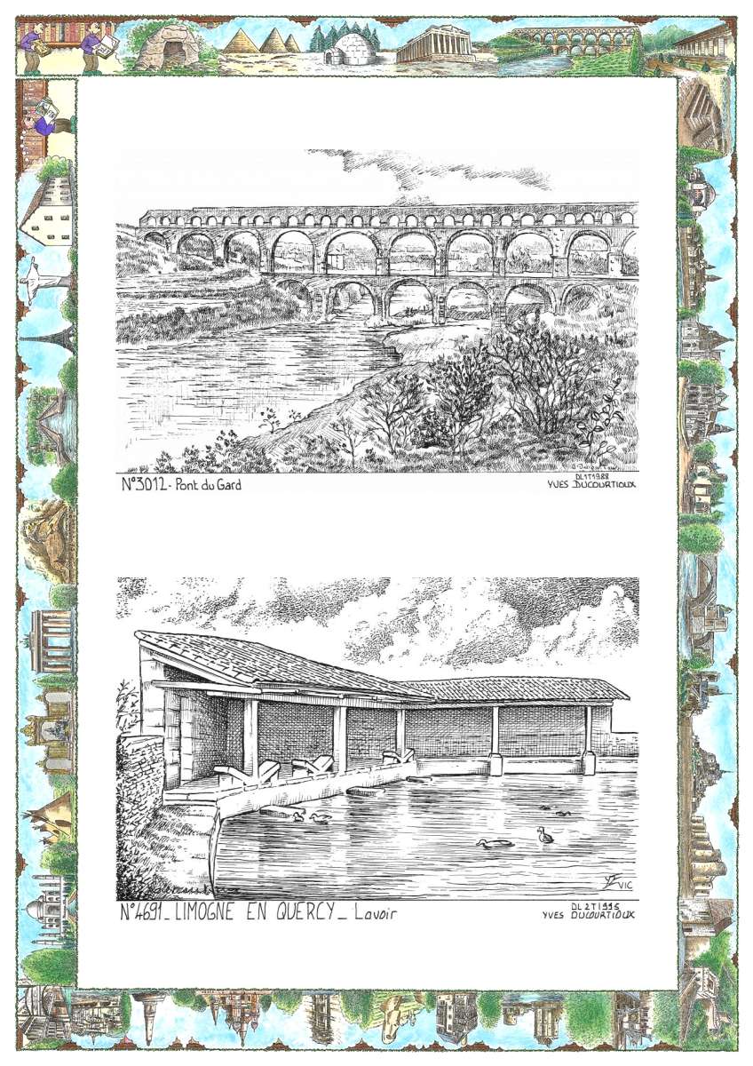 MONOCARTE N 30012-46091 - VERS PONT DU GARD - pont du gard / LIMOGNE EN QUERCY - lavoir