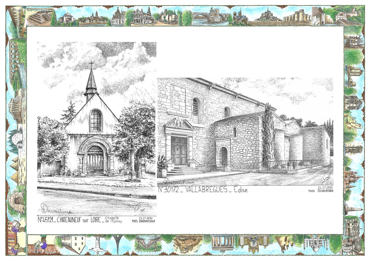 MONOCARTE N 30172-45121 - VALLABREGUES - �glise / CHATEAUNEUF SUR LOIRE - chapelle de l �pinoy
