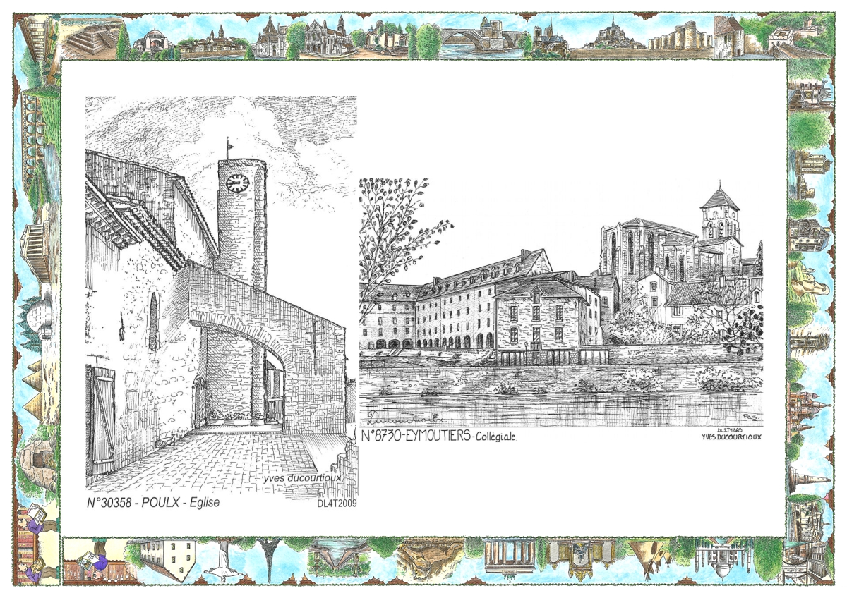 MONOCARTE N 30358-87030 - POULX - �glise / EYMOUTIERS - coll�giale