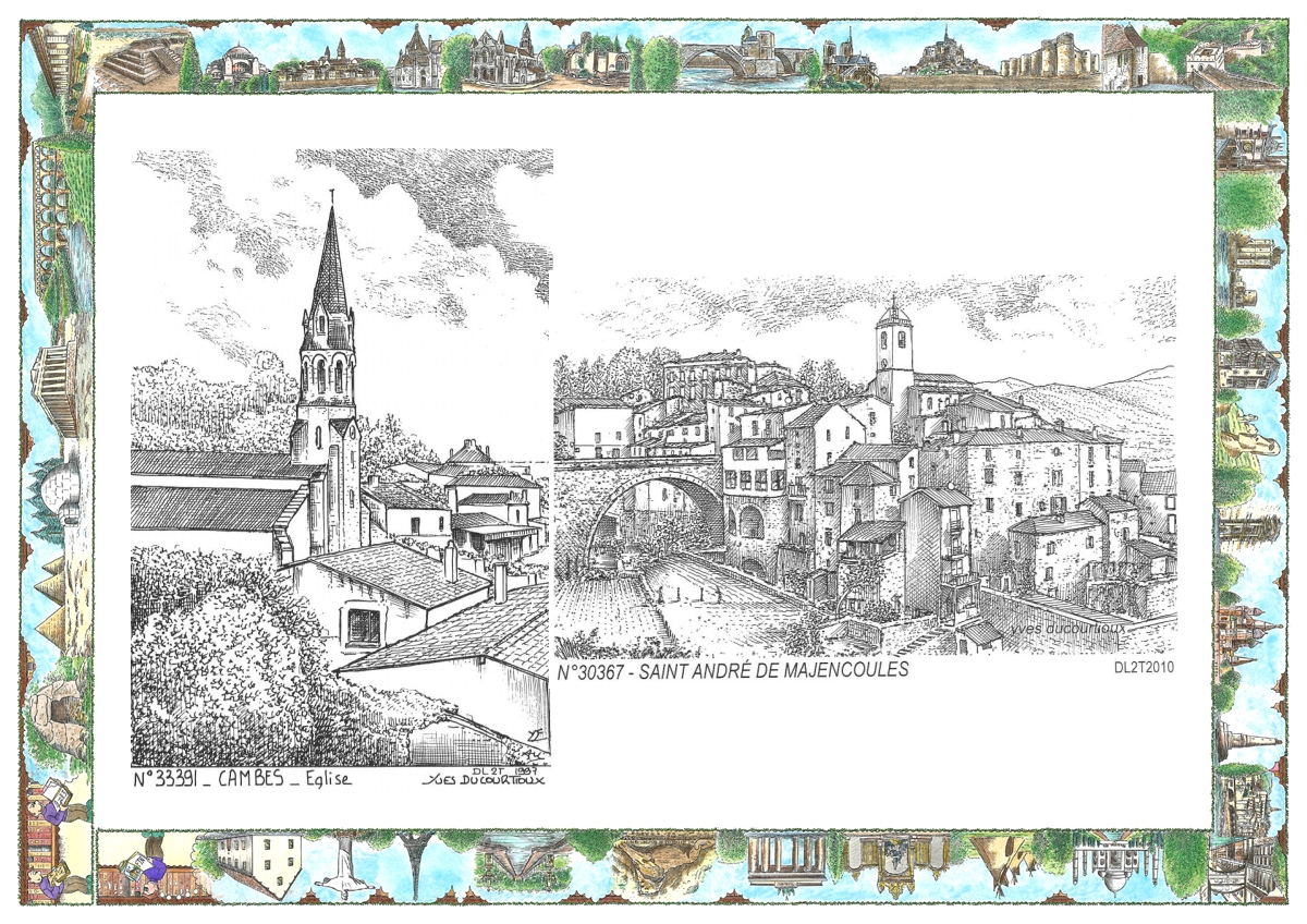 MONOCARTE N 30367-33391 - ST ANDRE DE MAJENCOULES - vue / CAMBES - �glise