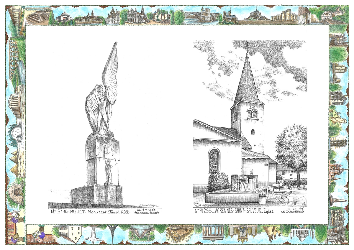 MONOCARTE N 31014-71295 - MURET - monument cl�ment ader / VARENNES ST SAUVEUR - �glise