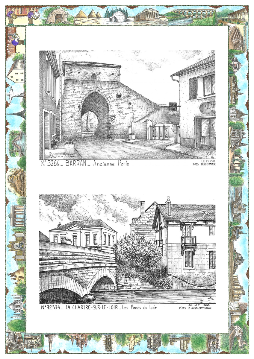 MONOCARTE N 32064-72334 - BARRAN - ancienne porte / LA CHARTRE SUR LE LOIR - les bords du loir