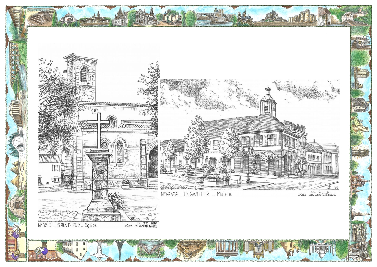 MONOCARTE N 32101-67359 - ST PUY - �glise / INGWILLER - mairie