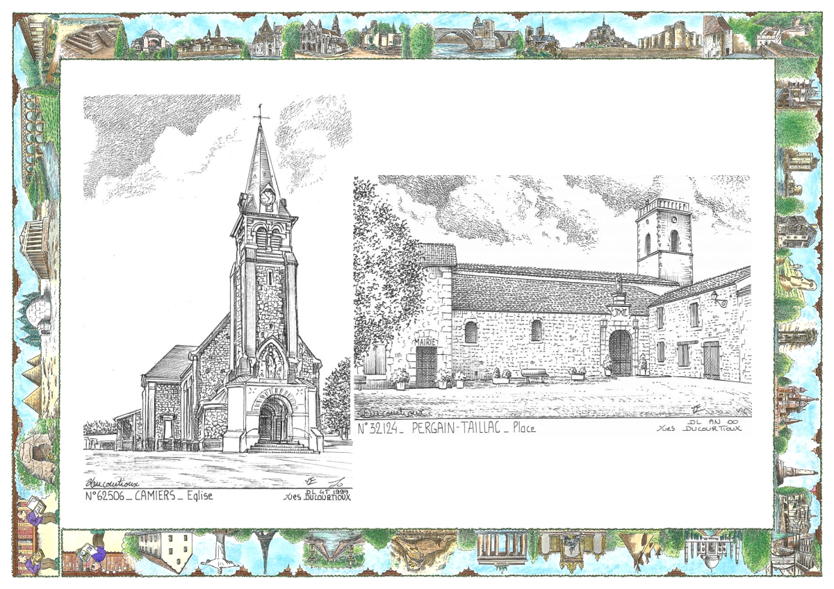 MONOCARTE N 32124-62506 - PERGAIN TAILLAC - place / CAMIERS - �glise