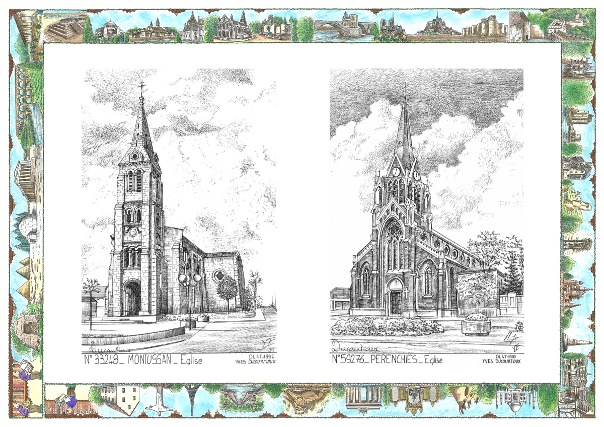 MONOCARTE N 33248-59276 - MONTUSSAN - �glise / PERENCHIES - �glise