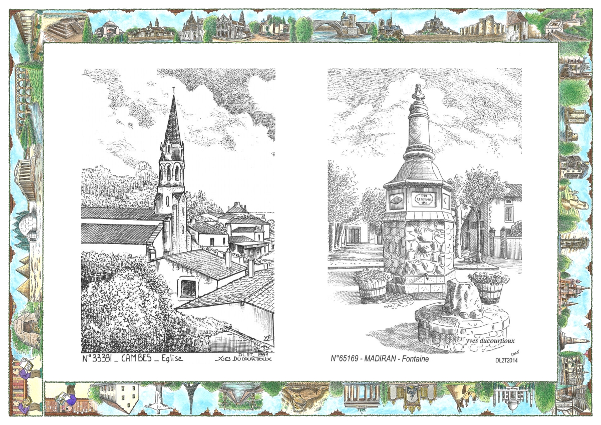 MONOCARTE N 33391-65169 - CAMBES - �glise / MADIRAN - fontaine