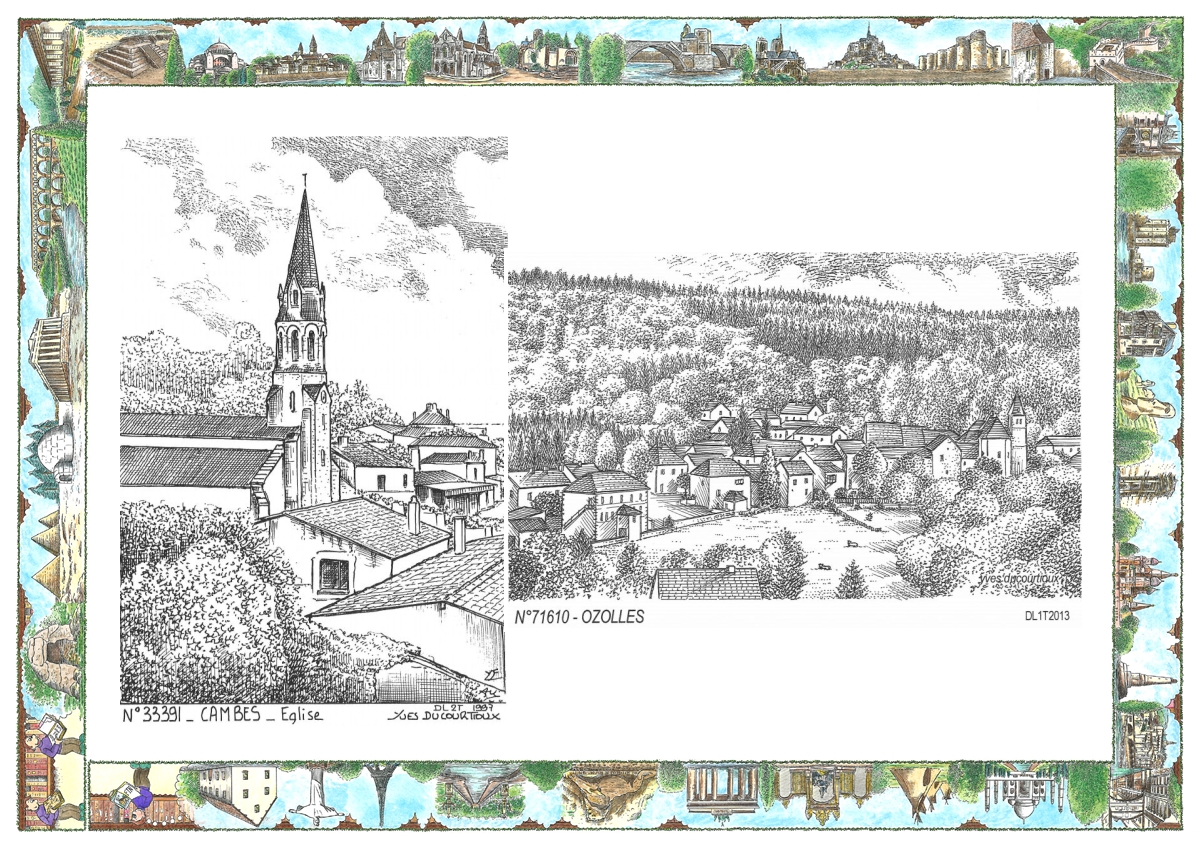 MONOCARTE N 33391-71610 - CAMBES - �glise / OZOLLES - vue