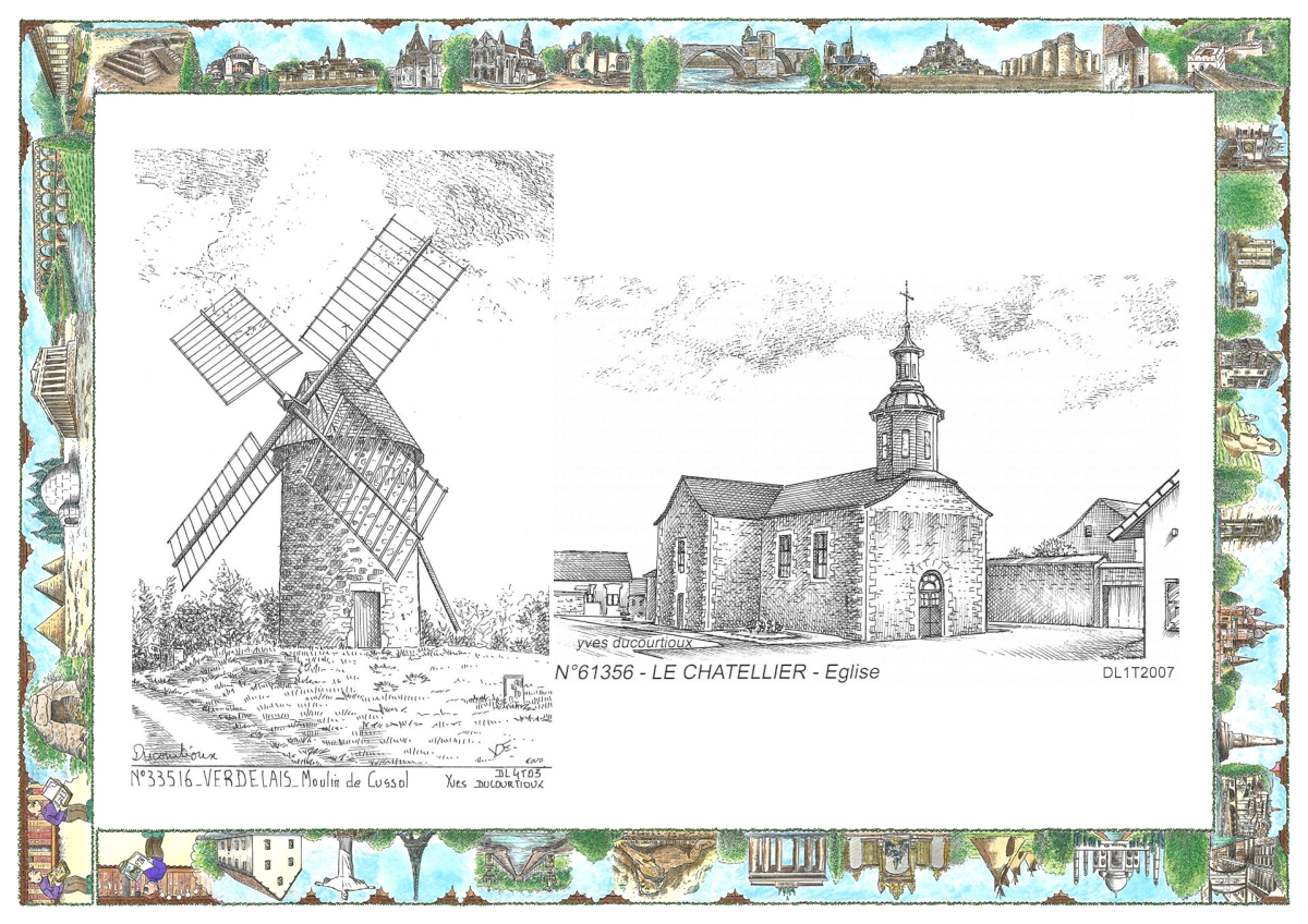 MONOCARTE N 33516-61356 - VERDELAIS - moulin de cussol / LE CHATELLIER - �glise