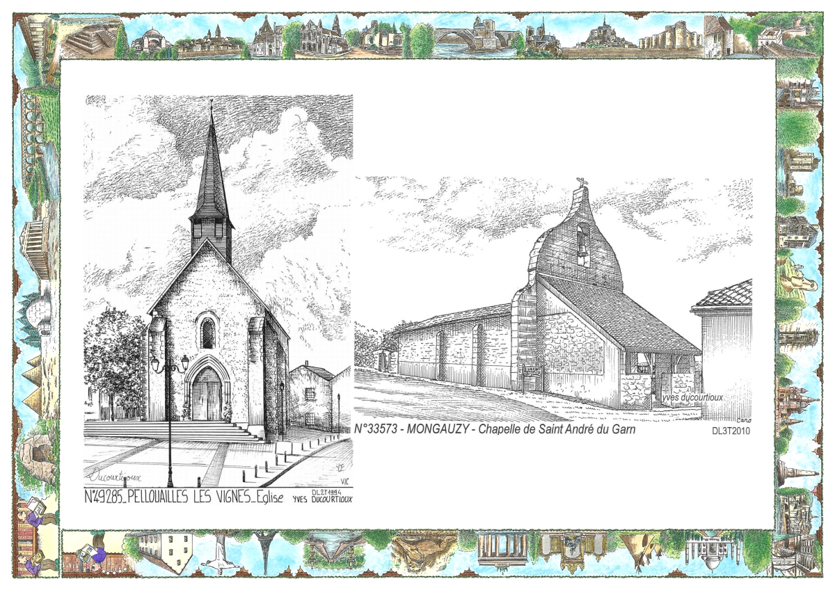 MONOCARTE N 33573-49285 - MONGAUZY - chapelle de st andr� du garn / PELLOUAILLES LES VIGNES - �glise