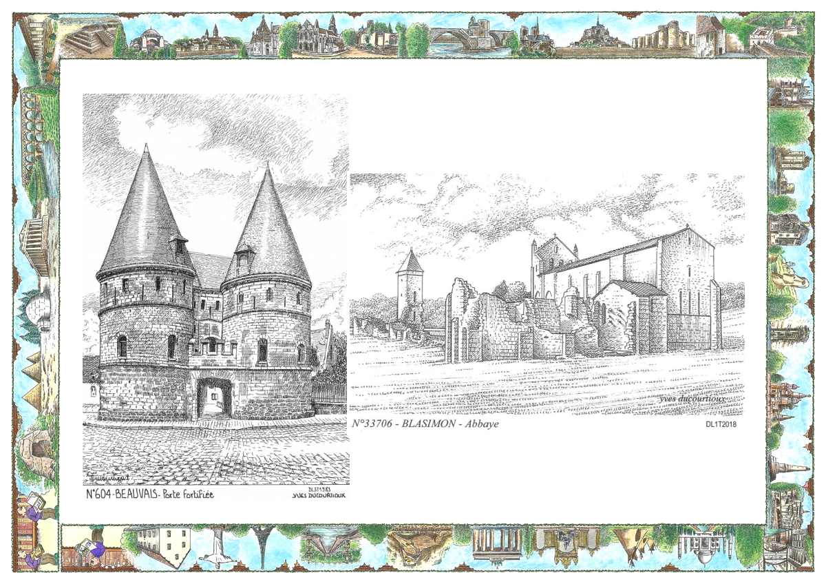 MONOCARTE N 33706-60004 - BLASIMON - abbaye / BEAUVAIS - porte fortifi�e