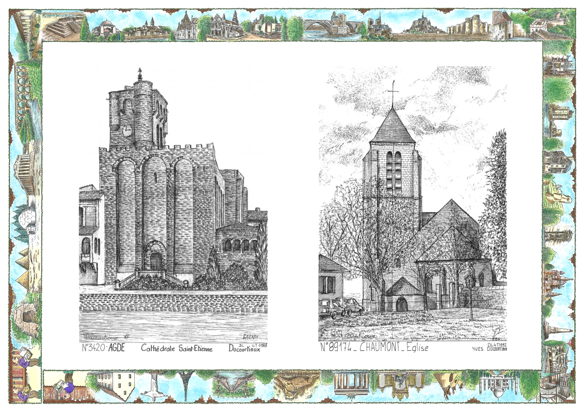 MONOCARTE N 34020-89174 - AGDE - cath�drale st �tienne / CHAUMONT - �glise