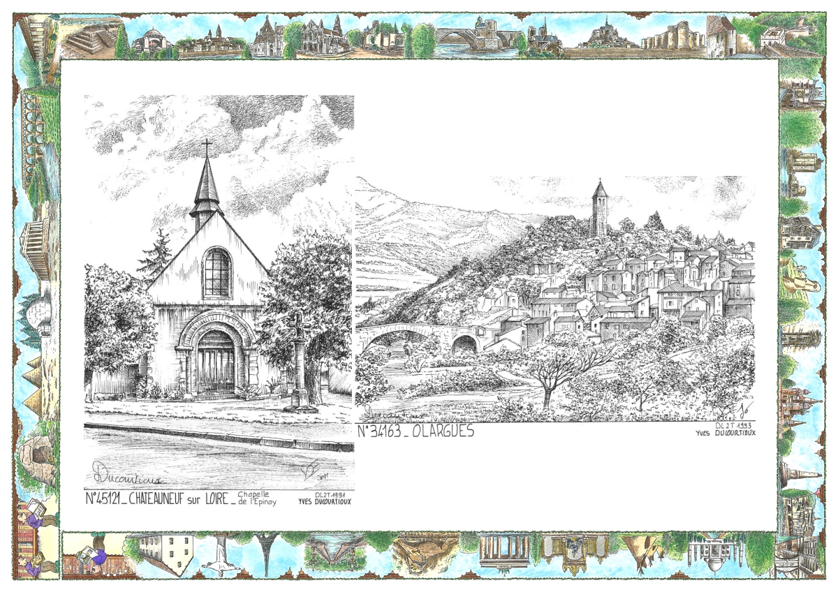 MONOCARTE N 34163-45121 - OLARGUES - vue / CHATEAUNEUF SUR LOIRE - chapelle de l �pinoy