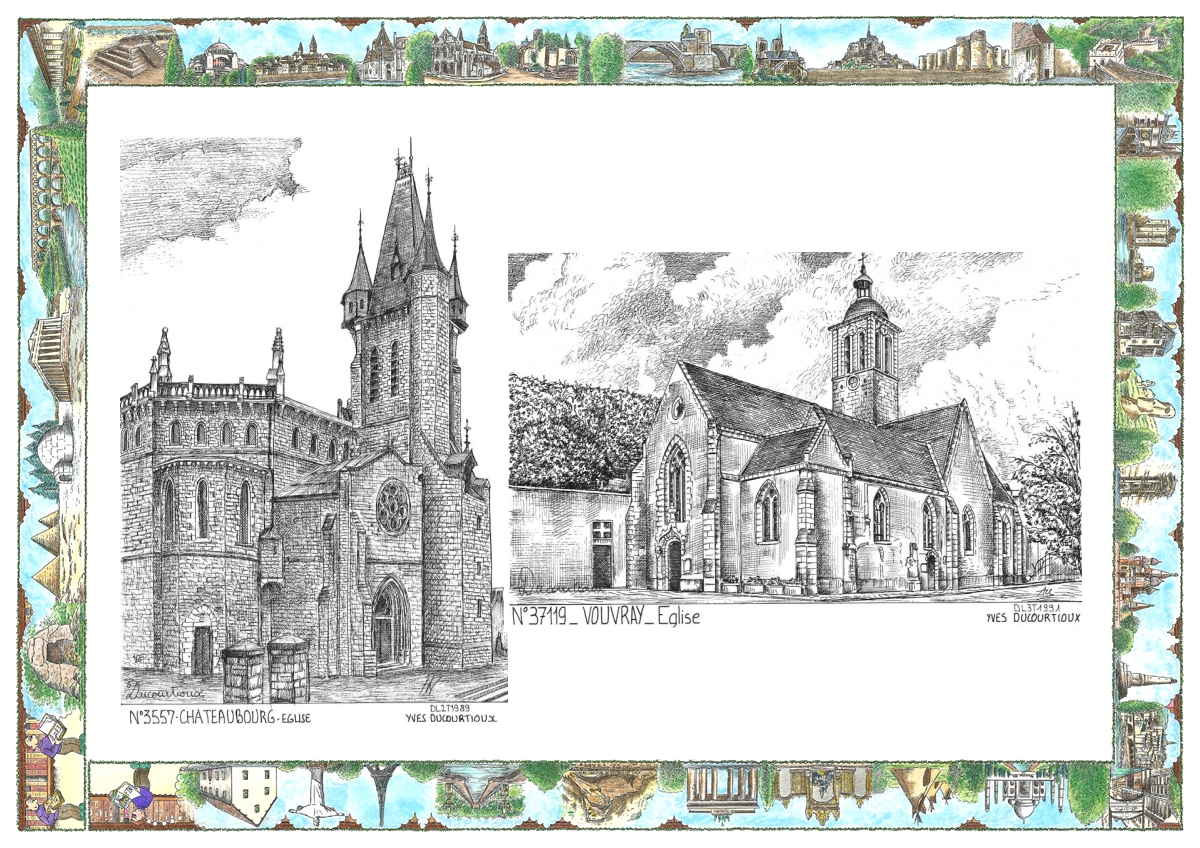 MONOCARTE N 35057-37119 - CHATEAUBOURG - �glise / VOUVRAY - �glise