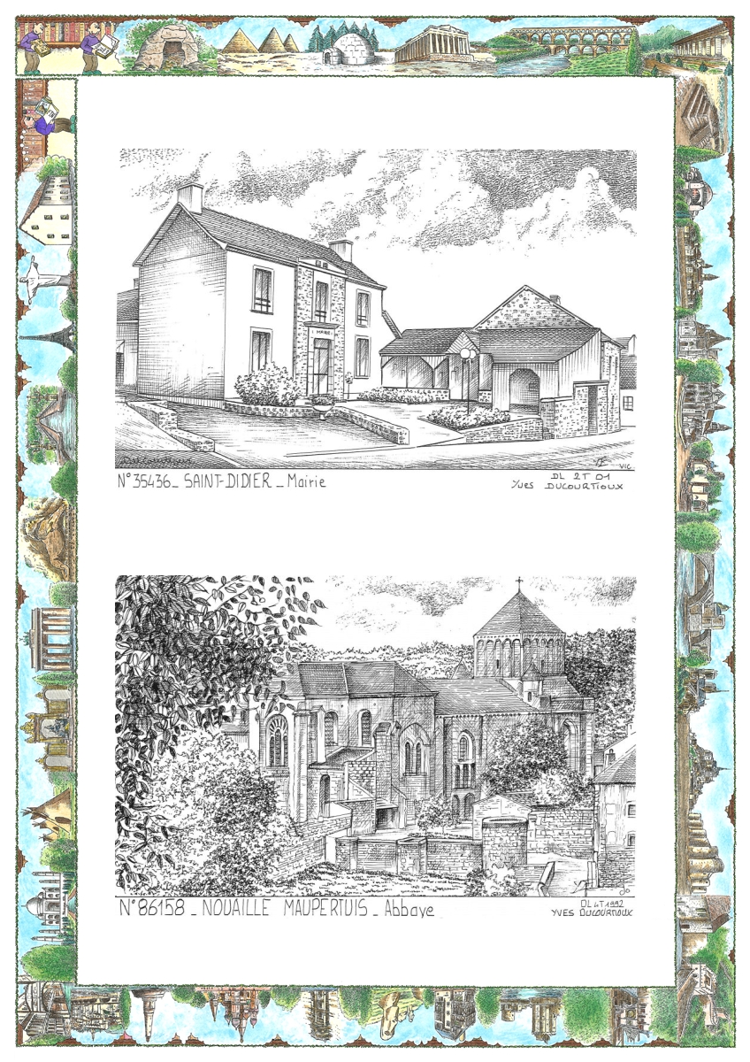 MONOCARTE N 35436-86158 - ST DIDIER - mairie / NOUAILLE MAUPERTUIS - abbaye