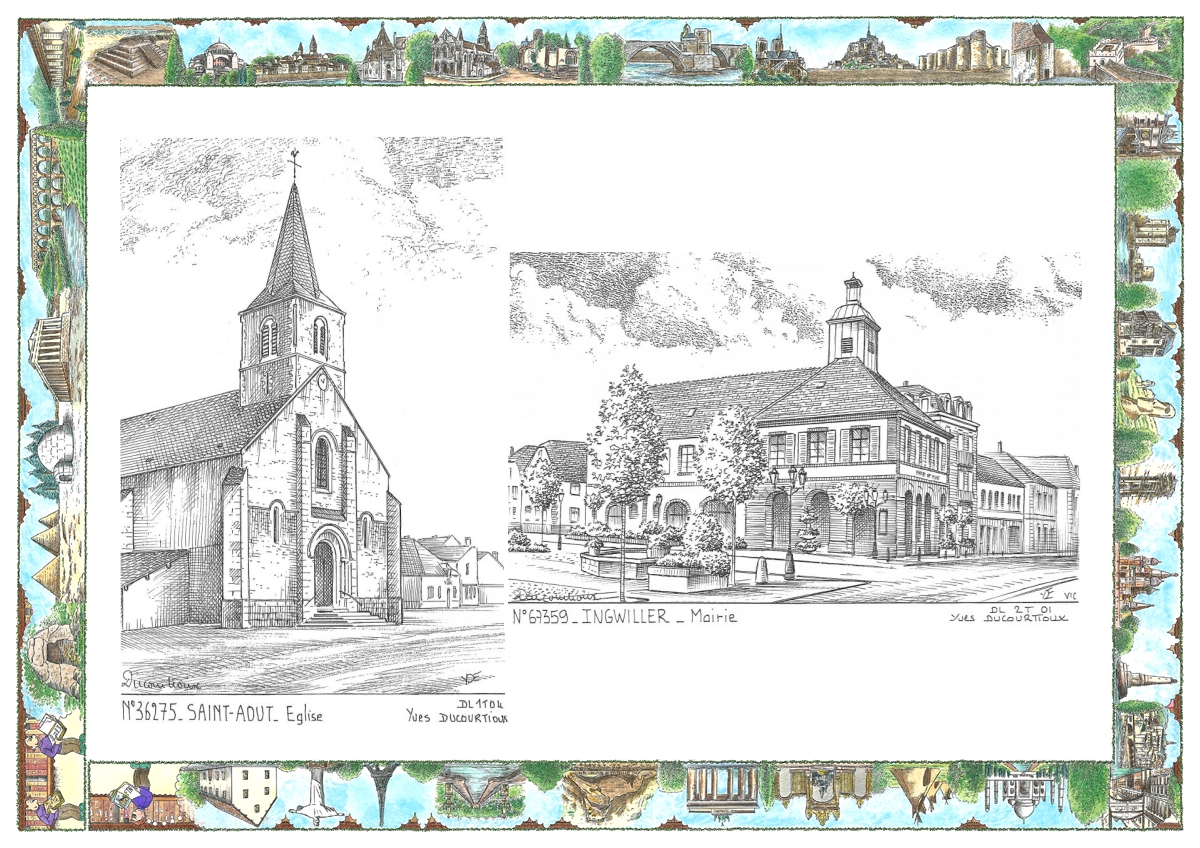 MONOCARTE N 36275-67359 - ST AOUT - �glise / INGWILLER - mairie