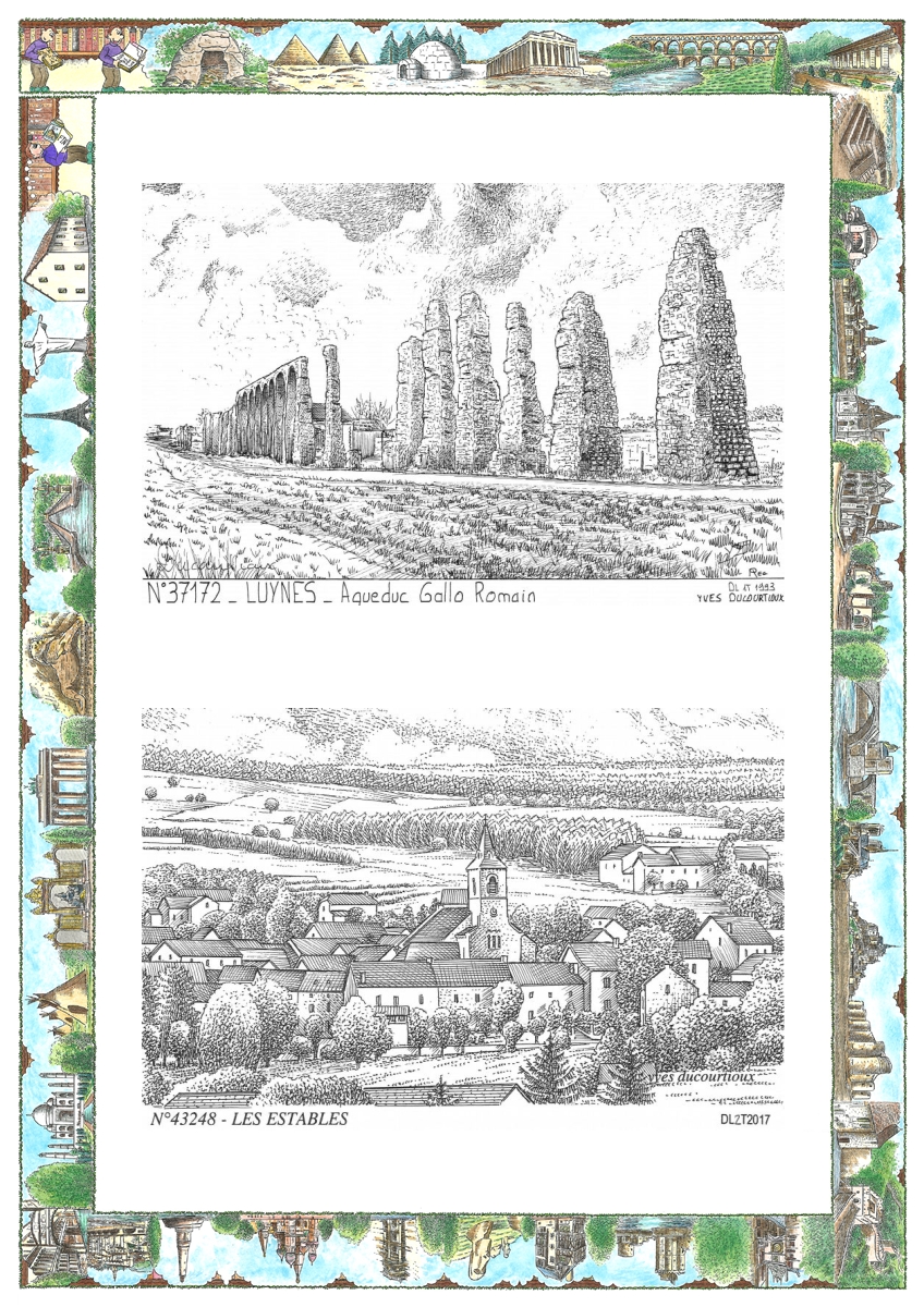 MONOCARTE N 37172-43248 - LUYNES - aqueduc gallo romain / LES ESTABLES - vue