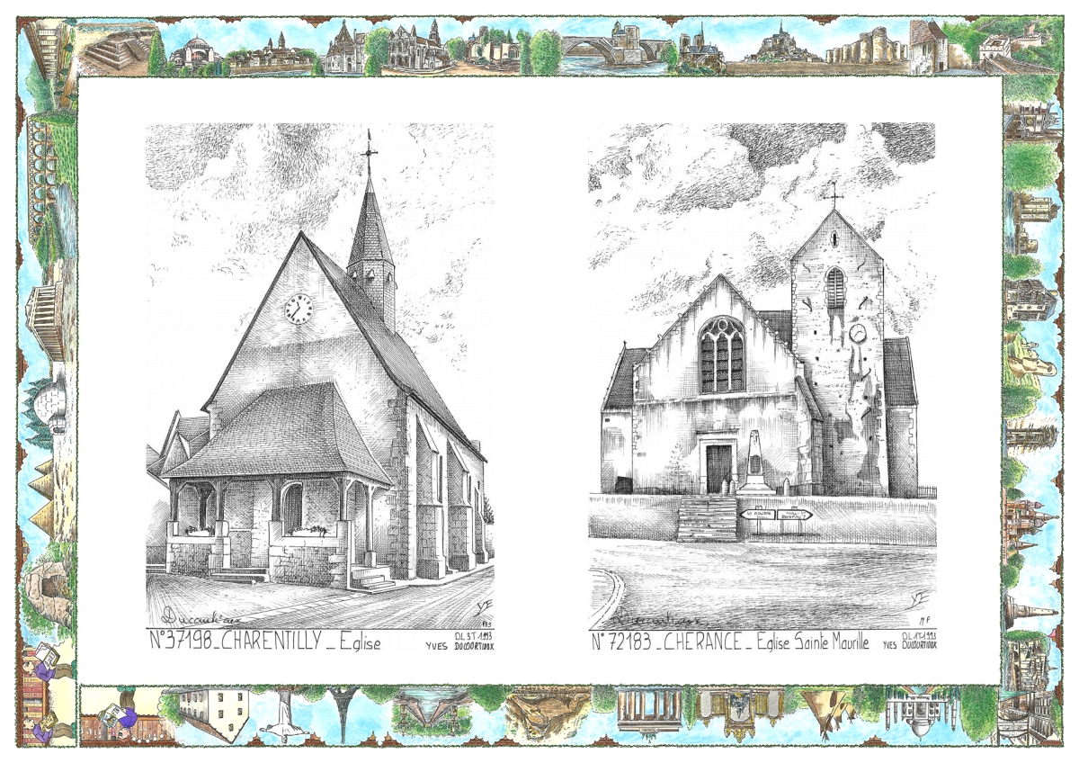 MONOCARTE N 37198-72183 - CHARENTILLY - �glise / CHERANCE - �glise ste maurille