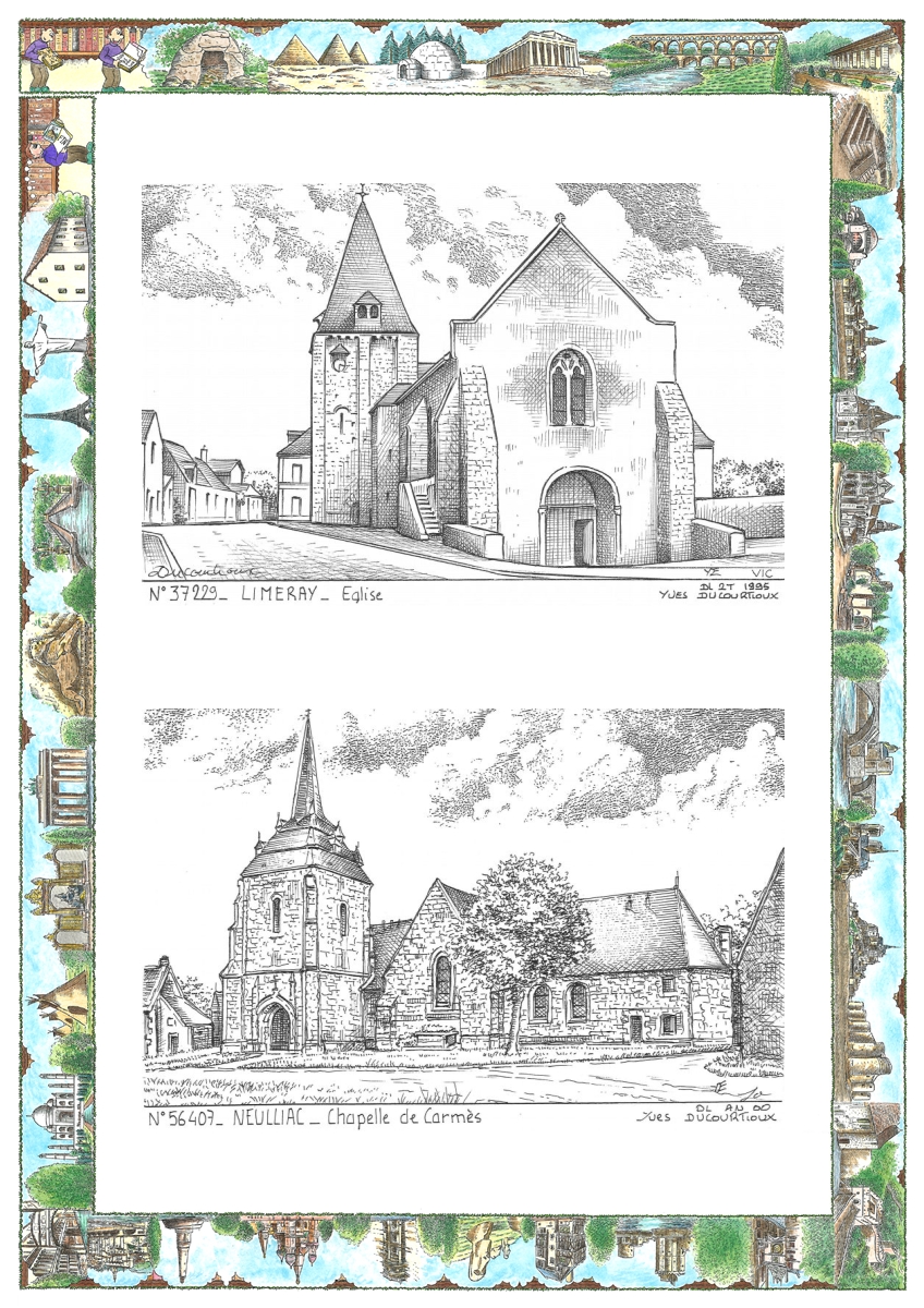 MONOCARTE N 37229-56407 - LIMERAY - �glise / NEULLIAC - chapelle de carm�s