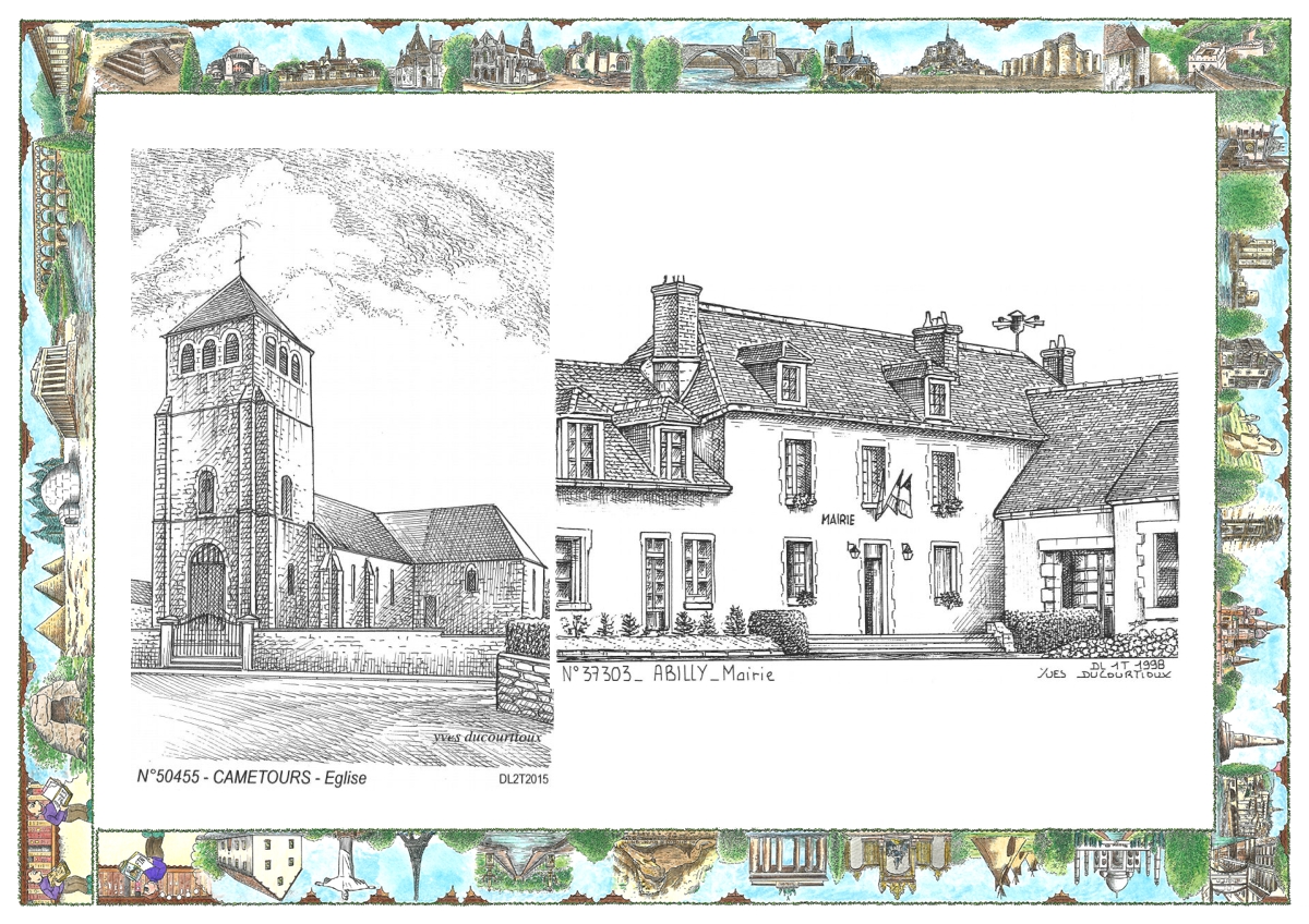 MONOCARTE N 37303-50455 - ABILLY - mairie / CAMETOURS - �glise