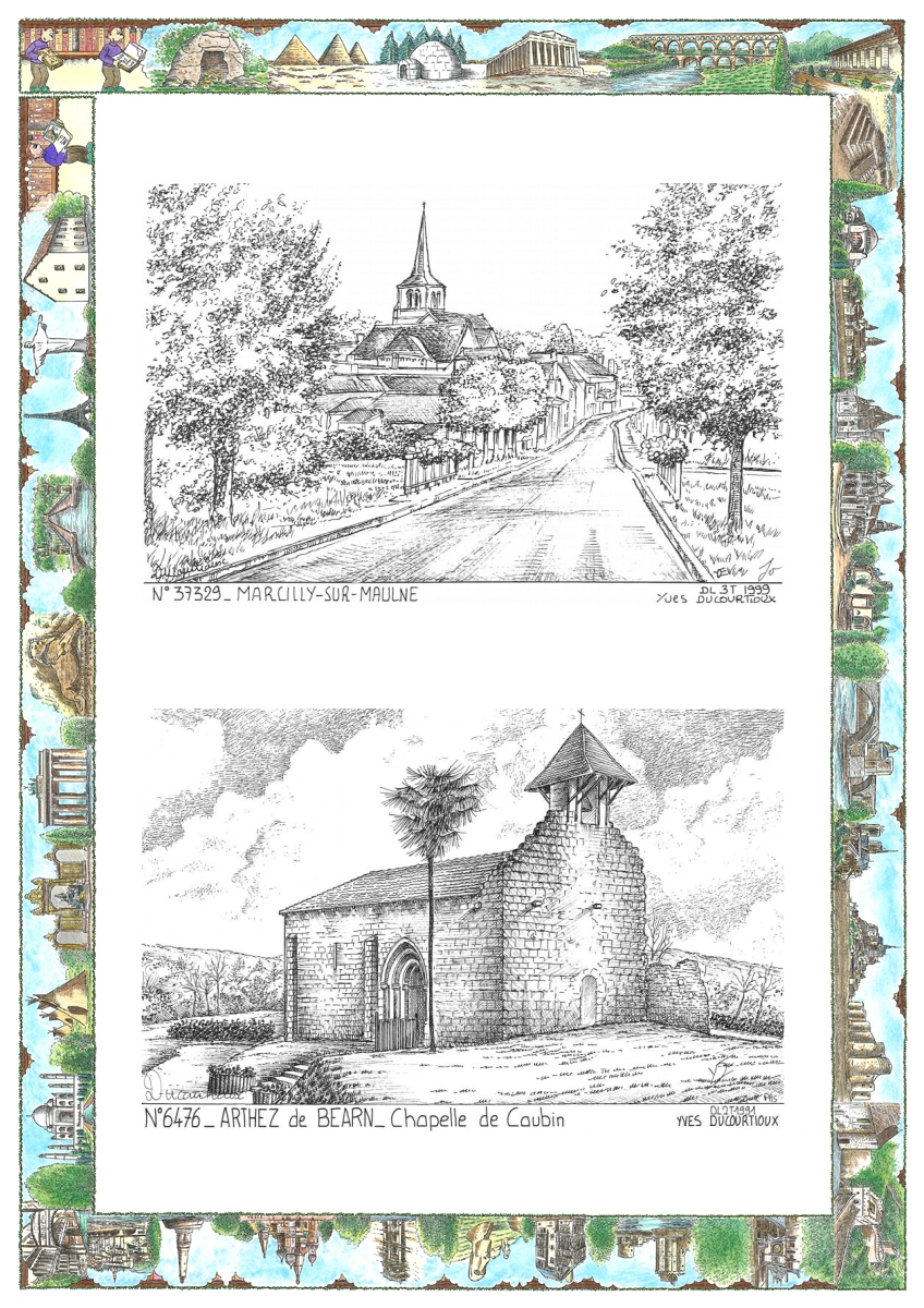 MONOCARTE N 37329-64076 - MARCILLY SUR MAULNE - vue / ARTHEZ DE BEARN - chapelle de caubin