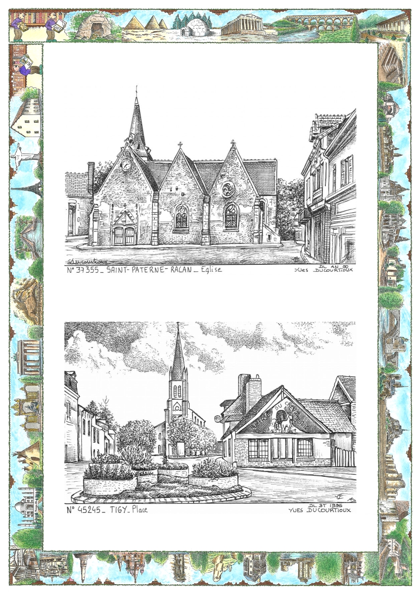 MONOCARTE N 37355-45245 - ST PATERNE RACAN - �glise / TIGY - place
