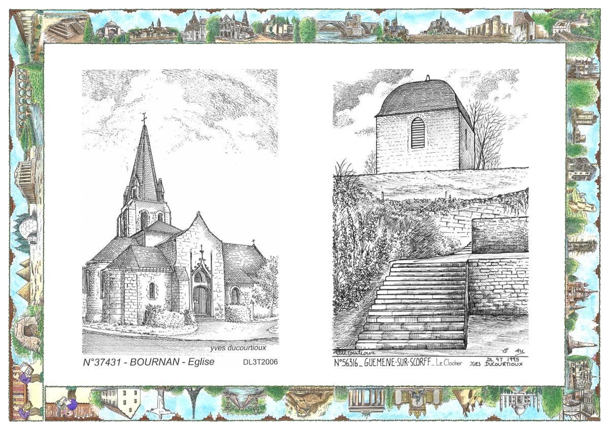 MONOCARTE N 37431-56316 - BOURNAN - �glise / GUEMENE SUR SCORFF - le clocher