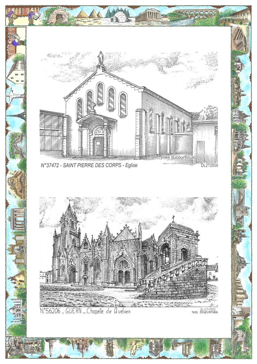 MONOCARTE N 37472-56206 - ST PIERRE DES CORPS - �glise / GUERN - chapelle de quelven