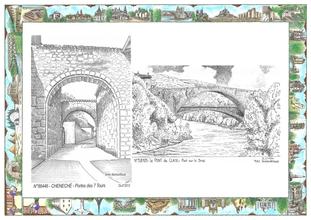 MONOCARTE N 38105-86446 - LE PONT DE CLAIX - pont sur le drac / CHENECHE - porte des 7 tours