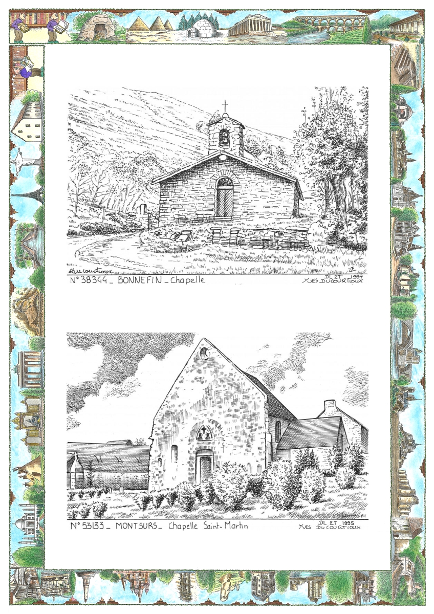 MONOCARTE N 38344-53133 - BONNEFIN - chapelle / MONTSURS - chapelle st martin