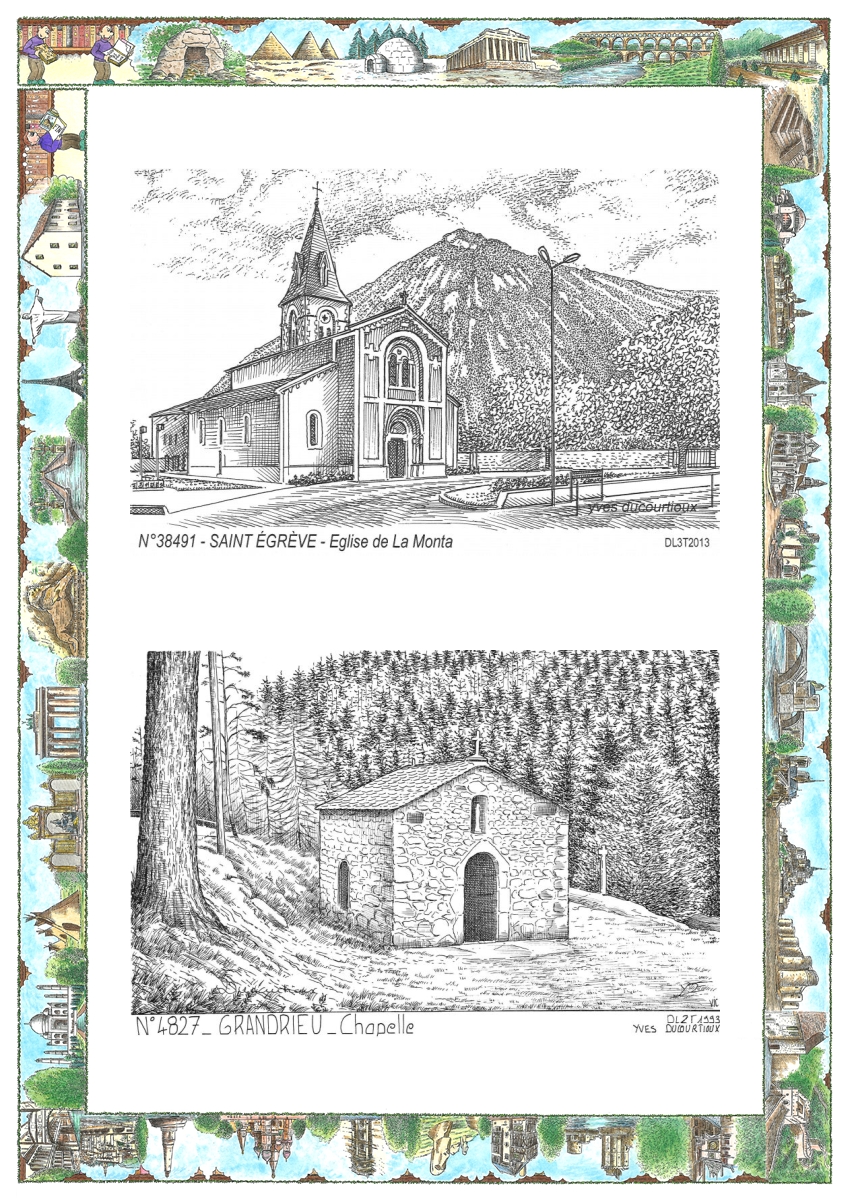 MONOCARTE N 38491-48027 - ST EGREVE - �glise de la monta / GRANDRIEU - chapelle