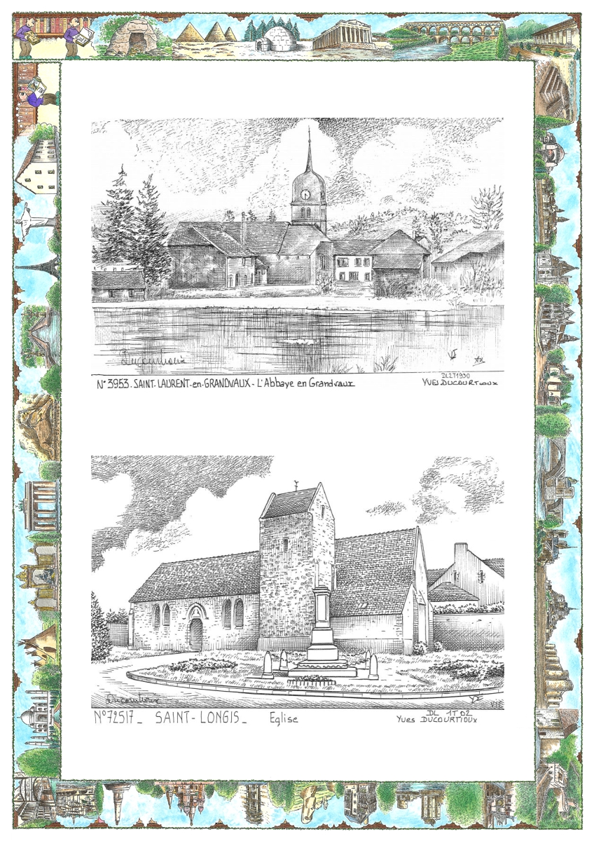 MONOCARTE N 39053-72517 - ST LAURENT EN GRANDVAUX - abbaye en grandvaux / ST LONGIS - �glise