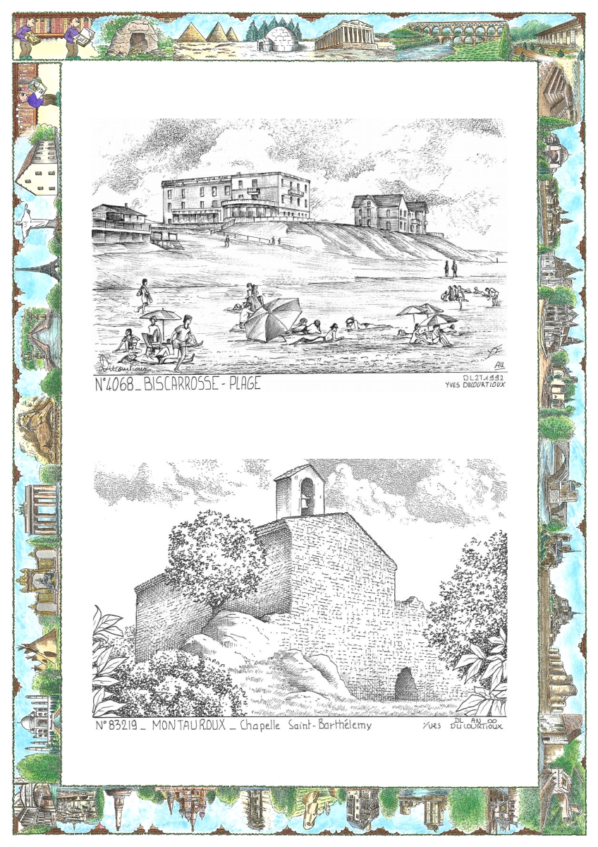 MONOCARTE N 40068-83219 - BISCARROSSE PLAGE - vue / MONTAUROUX - chapelle st barth�l�my