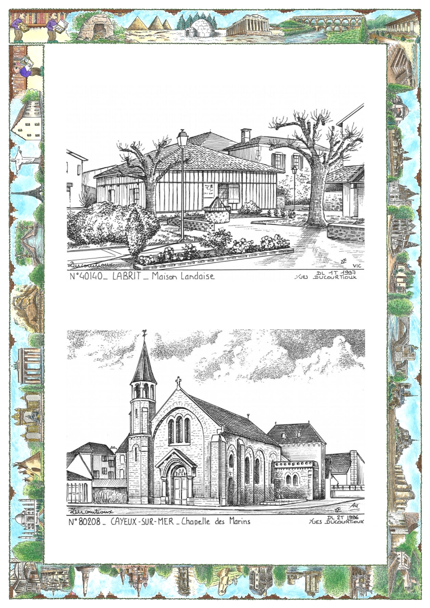 MONOCARTE N 40140-80208 - LABRIT - maison landaise / CAYEUX SUR MER - chapelle des marins