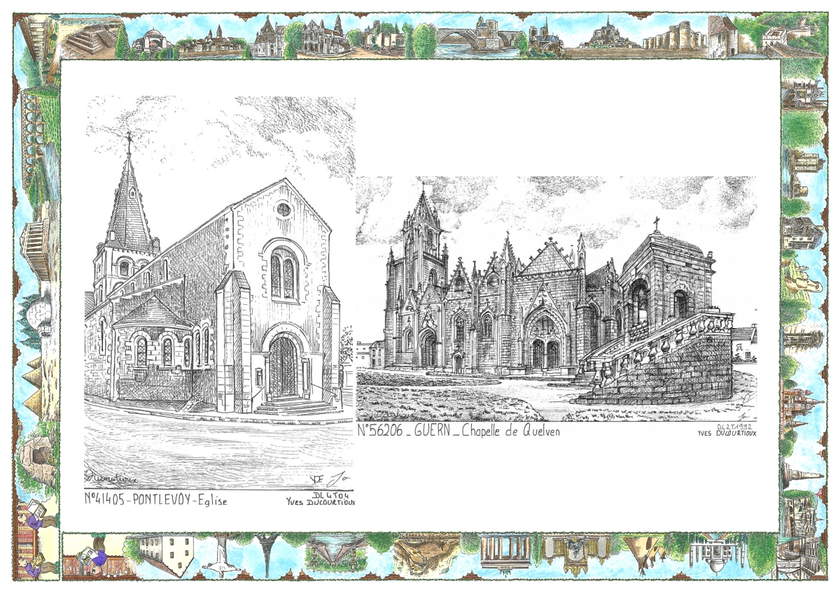 MONOCARTE N 41405-56206 - PONTLEVOY - �glise / GUERN - chapelle de quelven