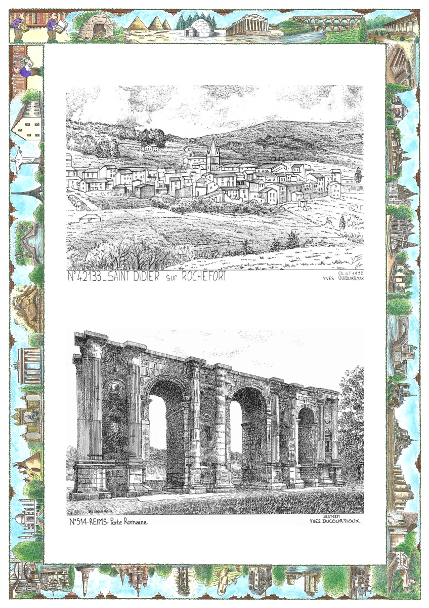 MONOCARTE N 42133-51004 - ST DIDIER SUR ROCHEFORT - vue / REIMS - porte romaine