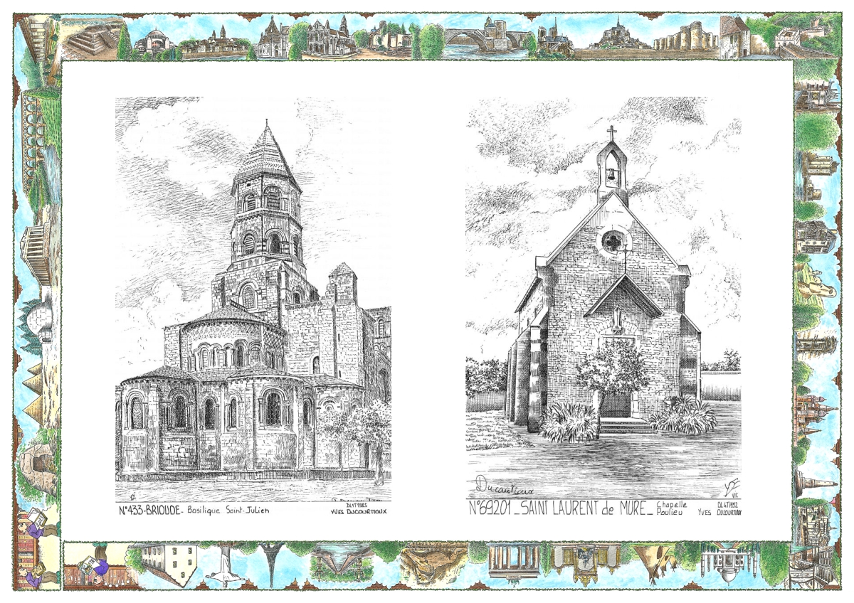 MONOCARTE N 43003-69201 - BRIOUDE - �glise st julien / ST LAURENT DE MURE - chapelle poulieu