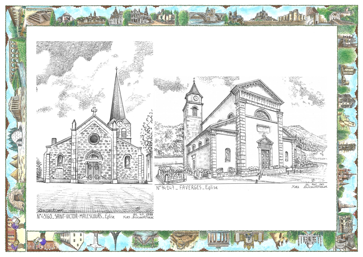MONOCARTE N 43160-74247 - ST VICTOR MALESCOURS - �glise / FAVERGES - �glise